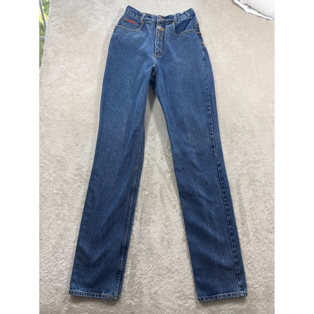 Lawman Womens Western High‎ Rise Side Button Detail Blue Jeans 5/6 Meas: 24x35